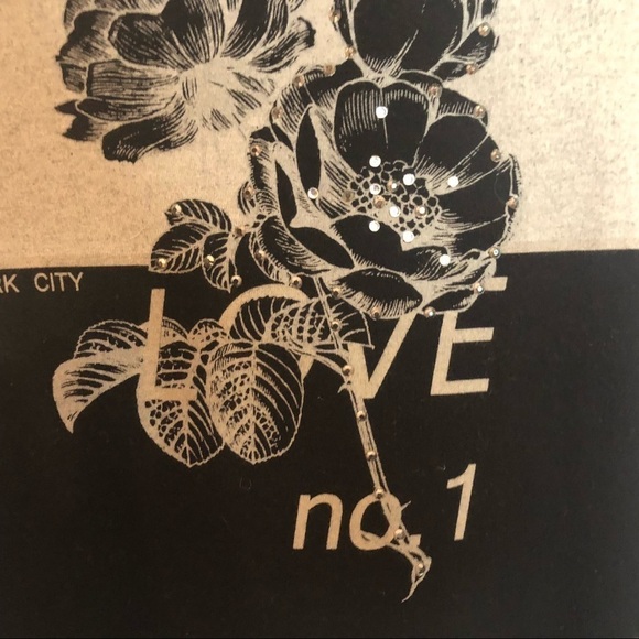 Dress Barn T-shirt Black with Rhinestones Size M - Picture 3 of 9